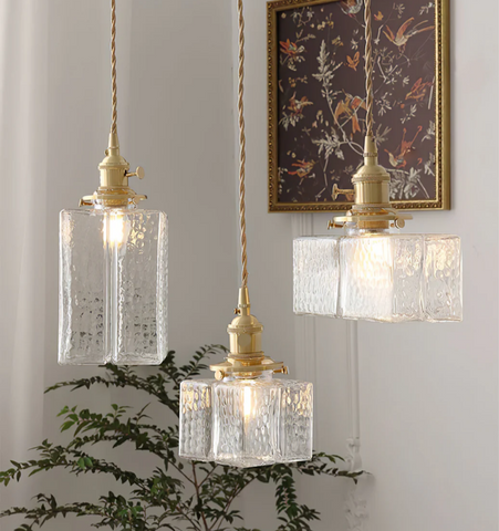 Jewel Glass Brass Pendant Light