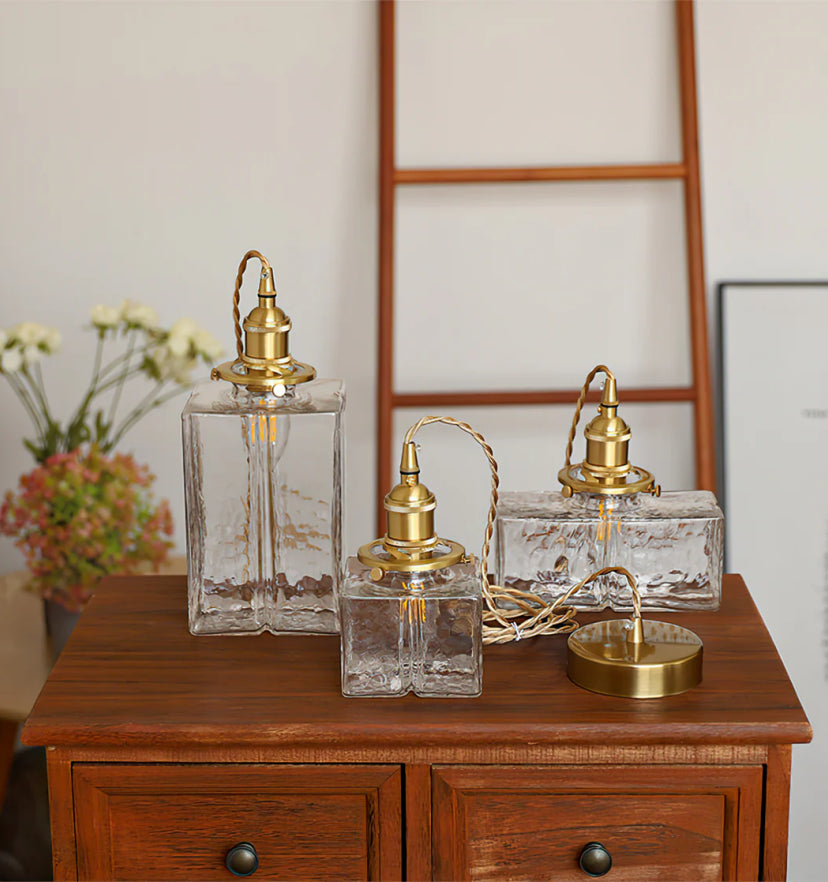 Jewel Glass Brass Pendant Light