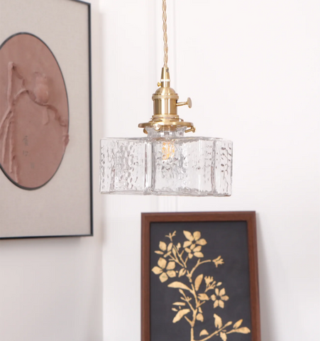 Jewel Glass Brass Pendant Light