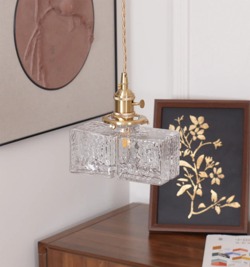 Jewel Glass Brass Pendant Light
