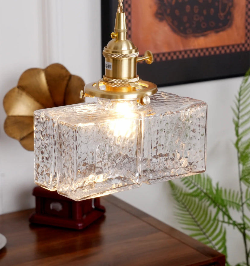 Jewel Glass Brass Pendant Light