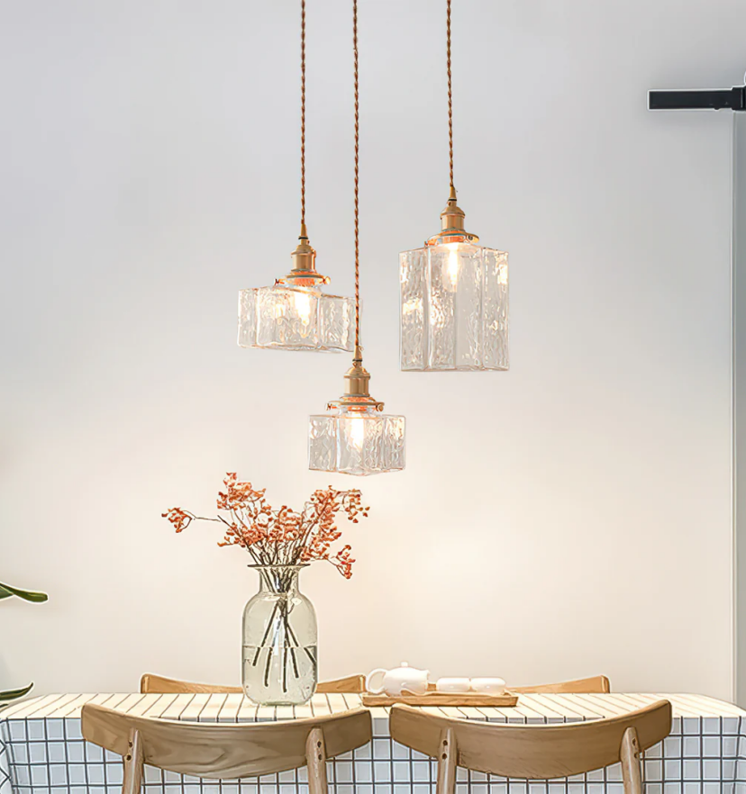 Jewel Glass Brass Pendant Light