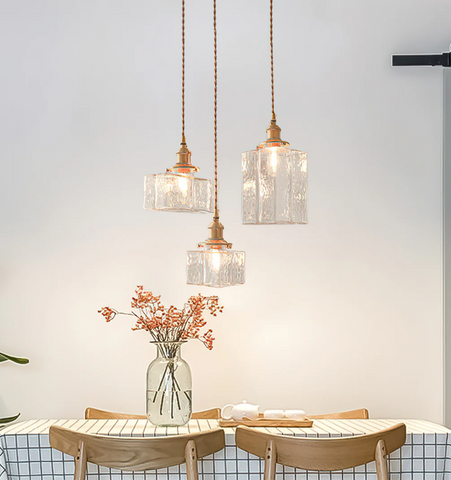Jewel Glass Brass Pendant Light