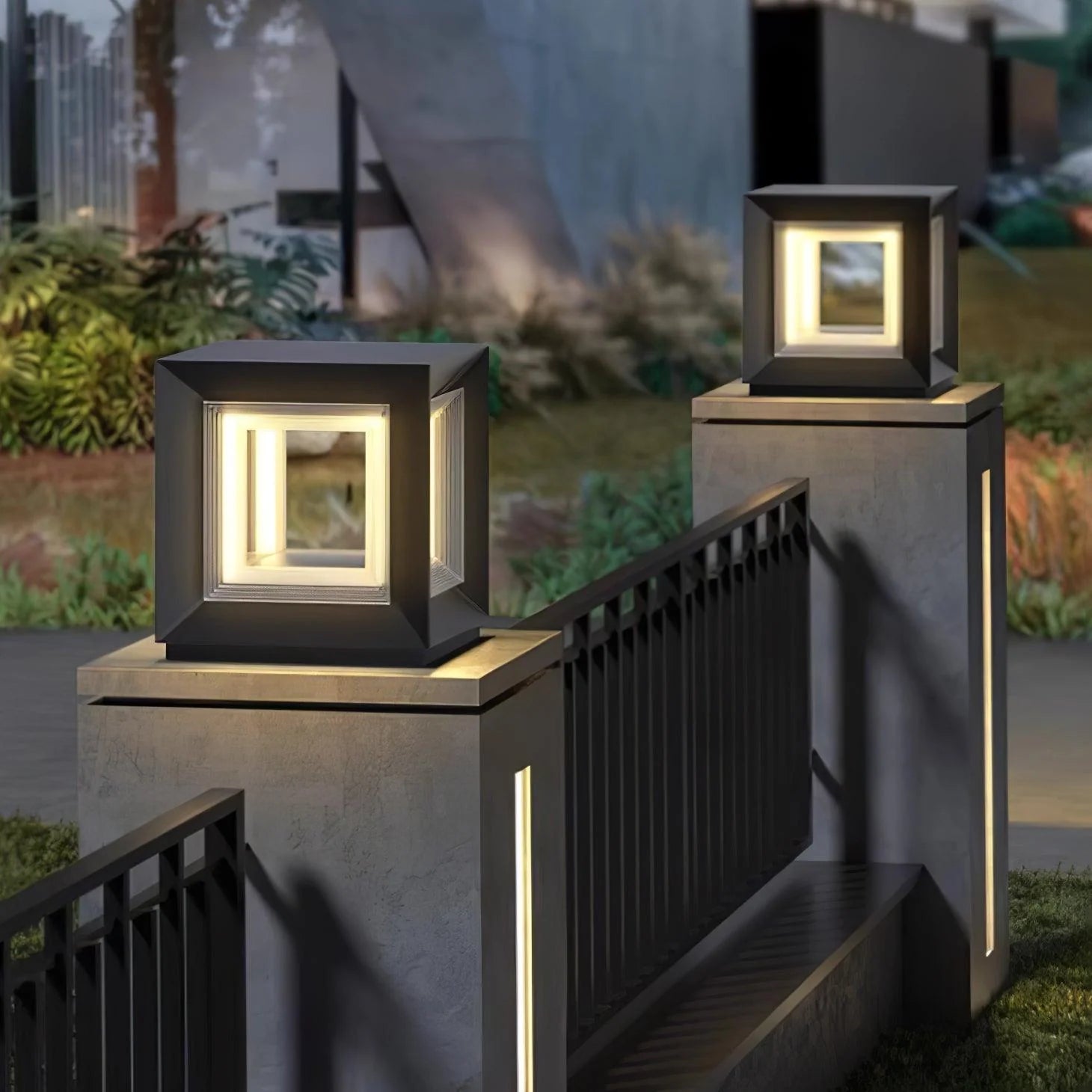Light Cube Outdoor Post Light - Yiarolight