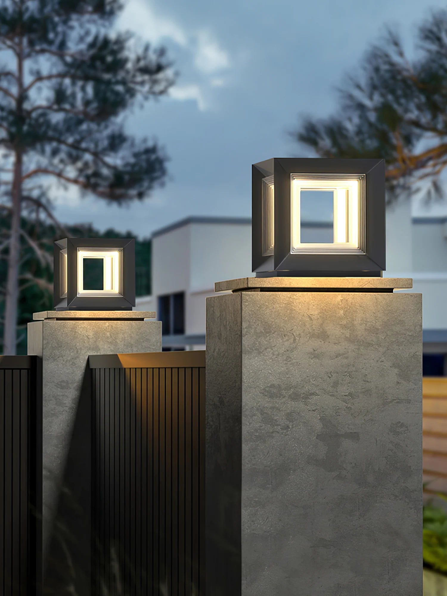 Light Cube Outdoor Post Light - Yiarolight