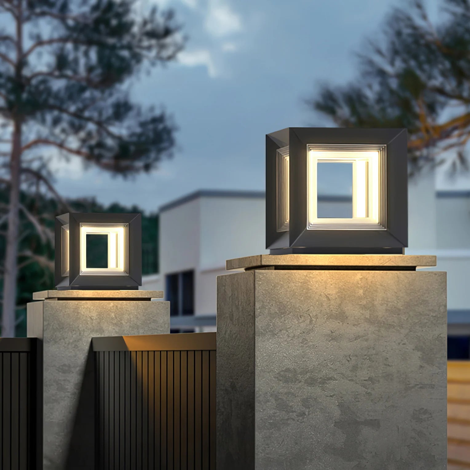 Light Cube Outdoor Post Light - Yiarolight