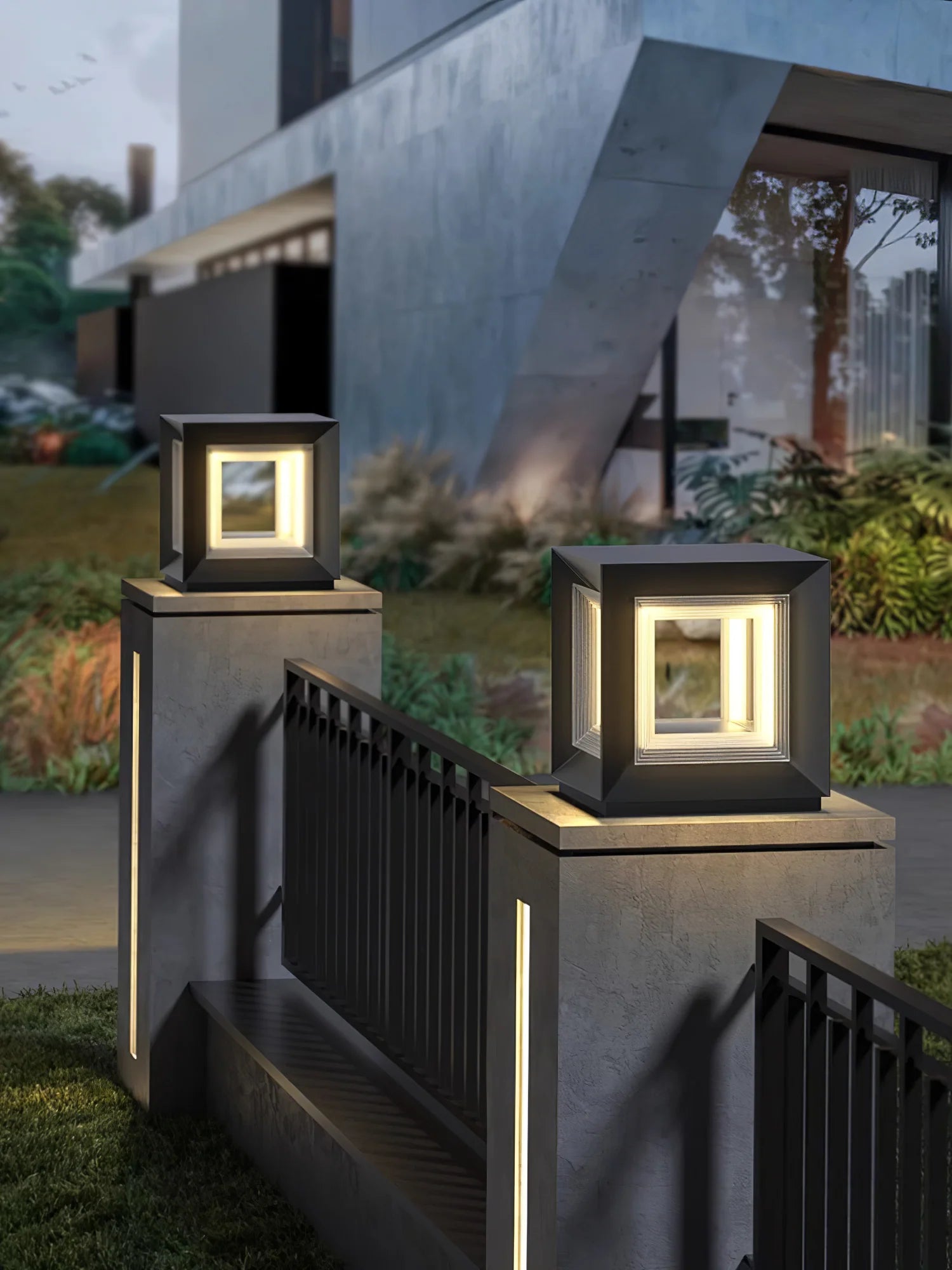 Light Cube Outdoor Post Light - Yiarolight