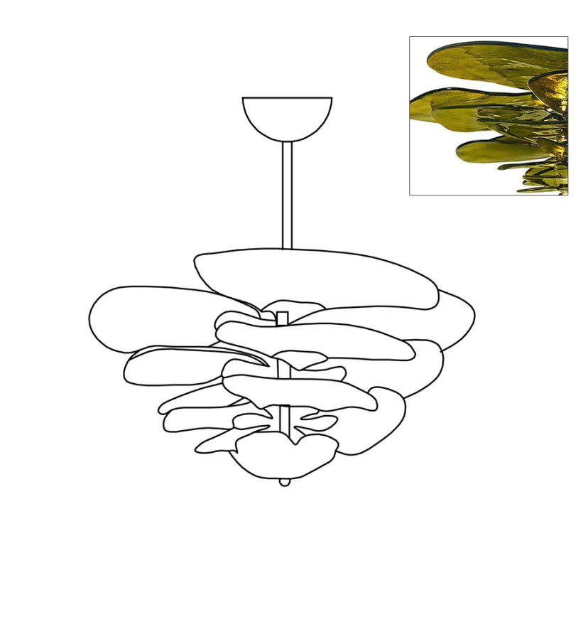 Lilypad Glass Chandelier