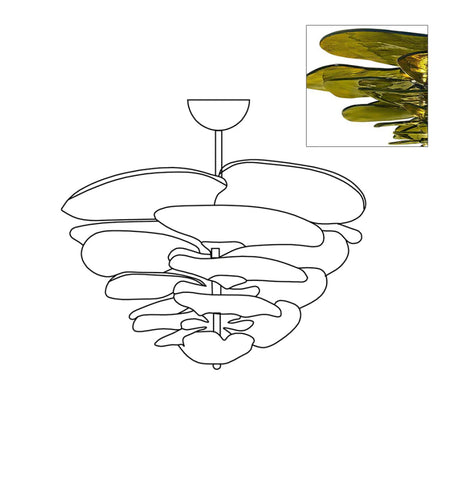 Lilypad Glass Chandelier