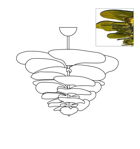 Lilypad Glass Chandelier