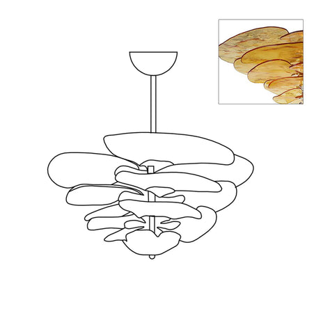 Lilypad Glass Chandelier