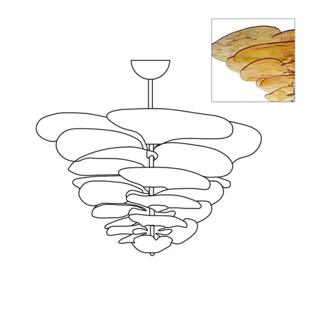 Lilypad Glass Chandelier