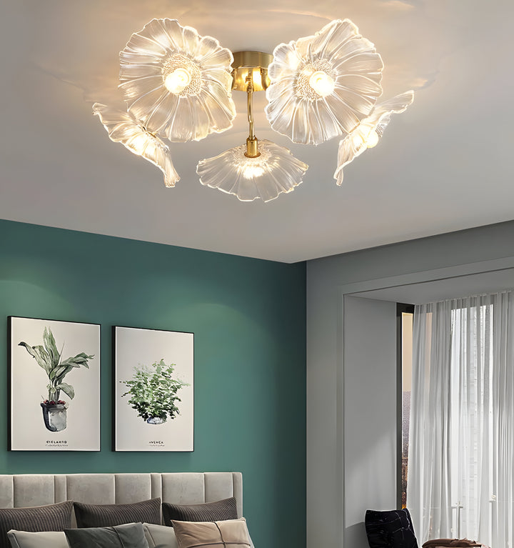 LOTUS LEAF GLASS CEILING LIGHT