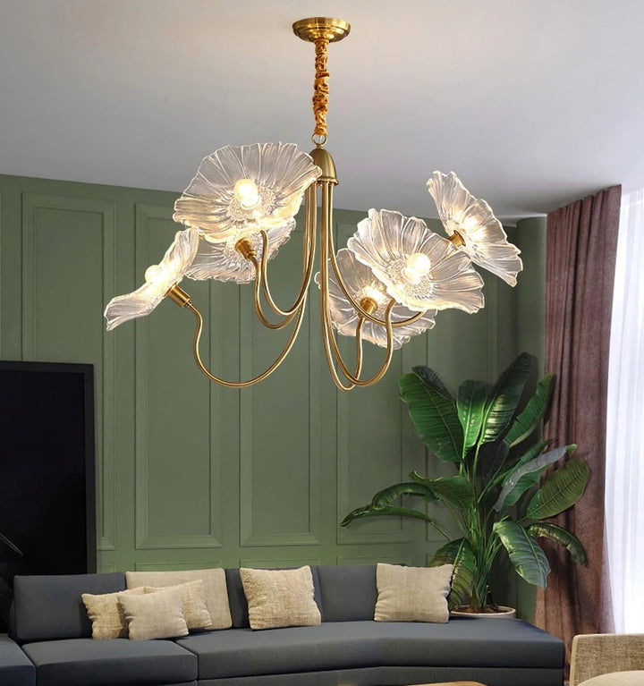 LOTUS LEAF GLASS CHANDELIER