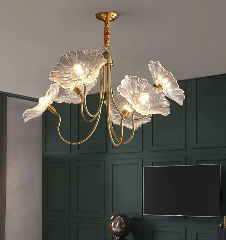 LOTUS LEAF GLASS CHANDELIER