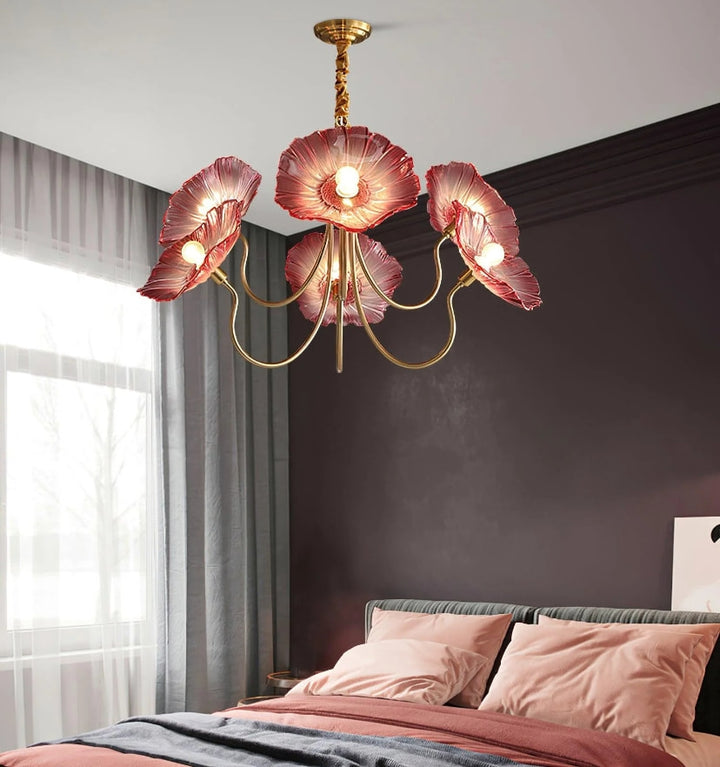 LOTUS LEAF GLASS CHANDELIER