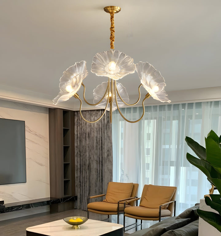 LOTUS LEAF GLASS CHANDELIER