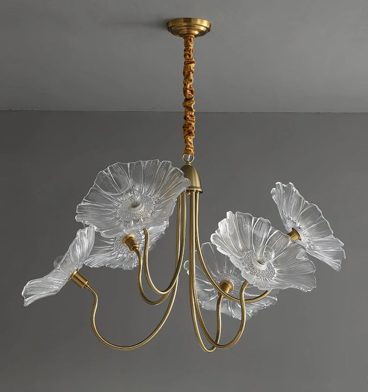 LOTUS LEAF GLASS CHANDELIER