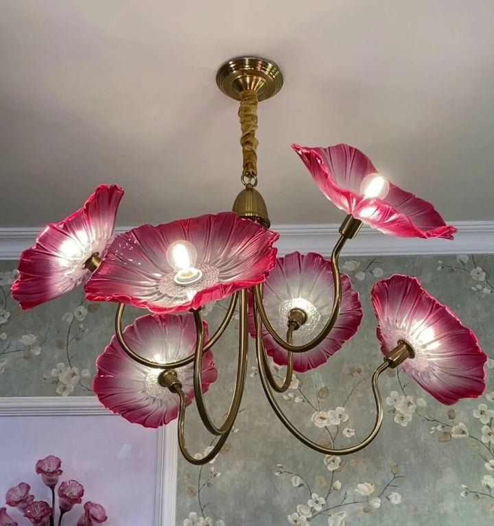 LOTUS LEAF GLASS CHANDELIER