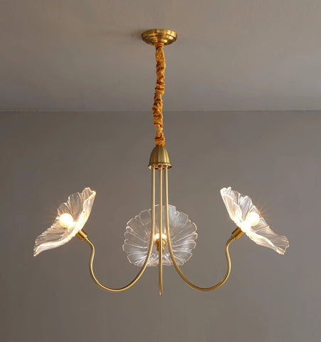 LOTUS LEAF GLASS CHANDELIER