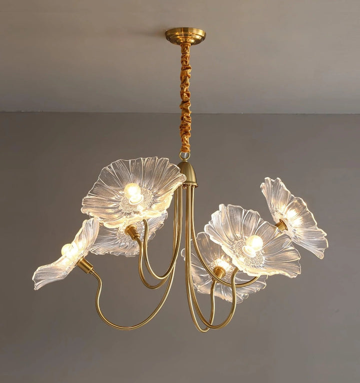 LOTUS LEAF GLASS CHANDELIER