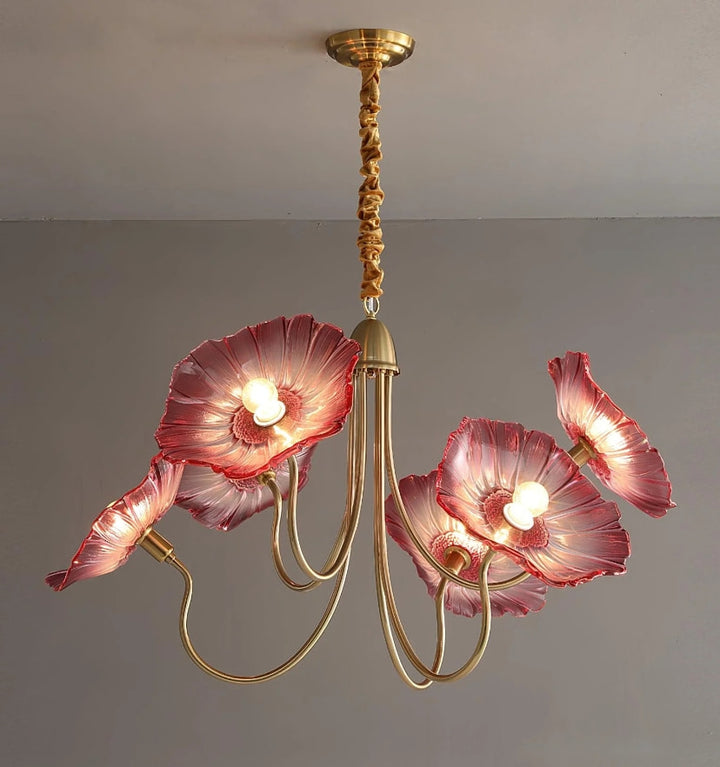 LOTUS LEAF GLASS CHANDELIER