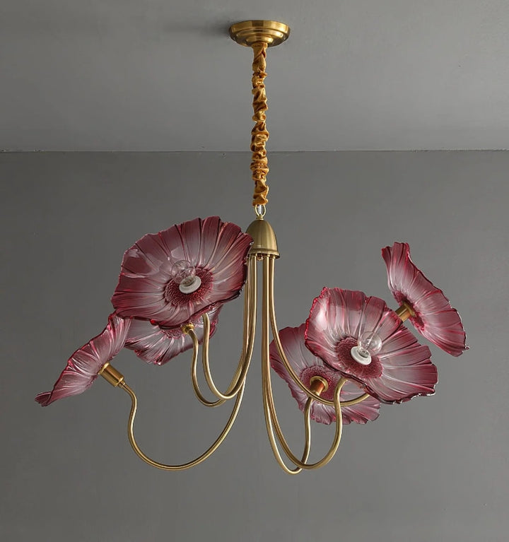 LOTUS LEAF GLASS CHANDELIER