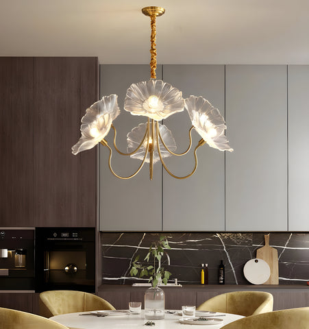 LOTUS LEAF GLASS CHANDELIER