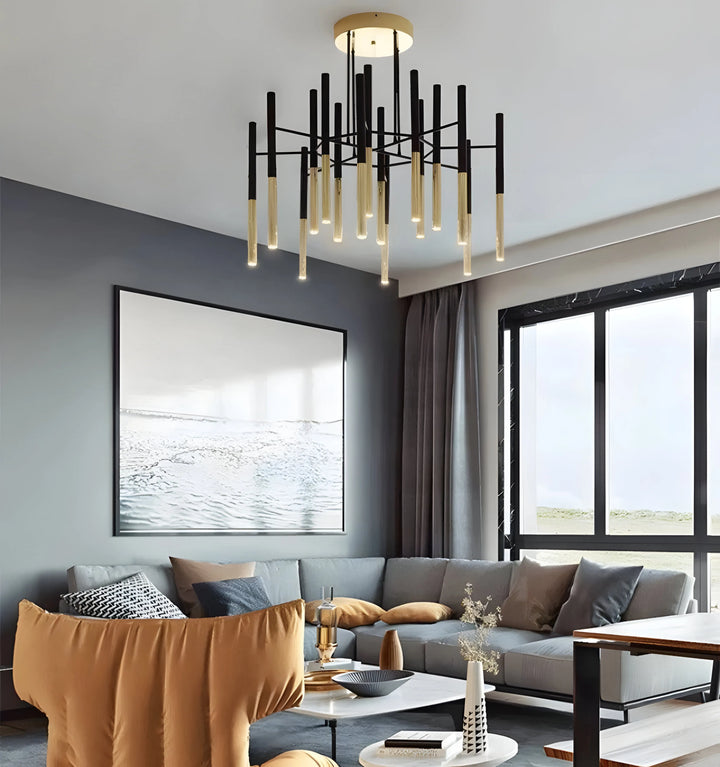 Metal Tubular Chandelier