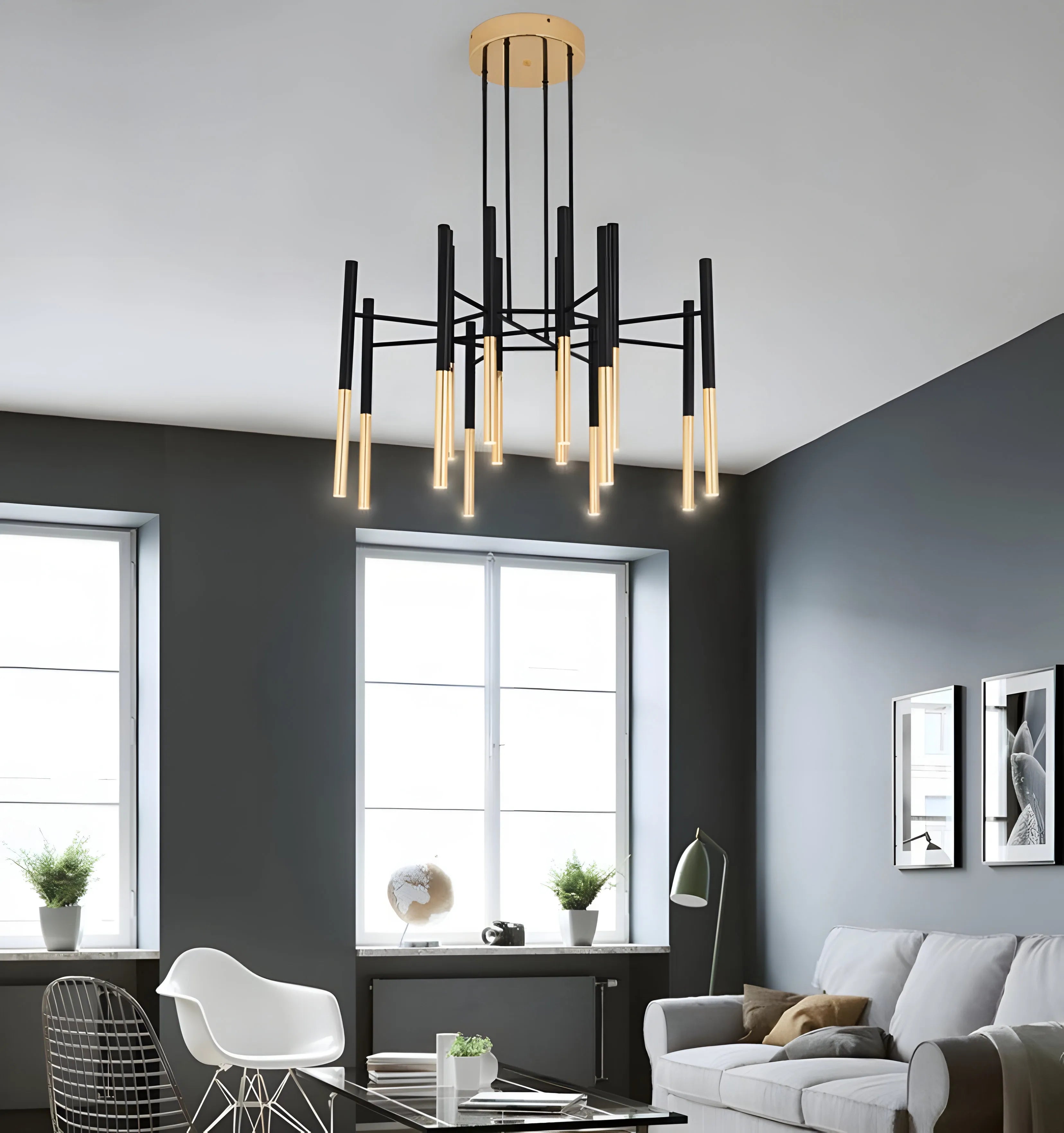 Metal Tubular Chandelier