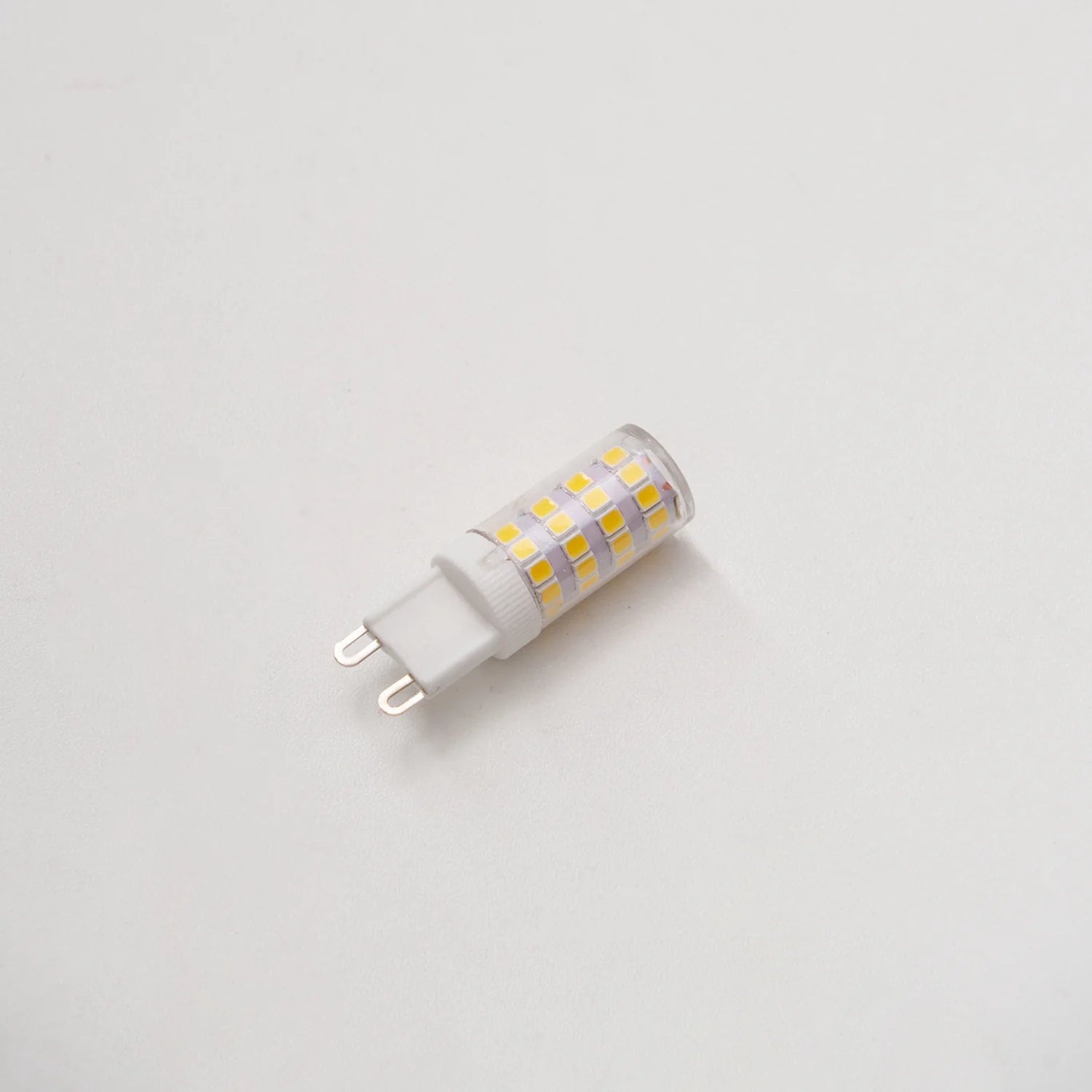 LED light bulb on a light gray background