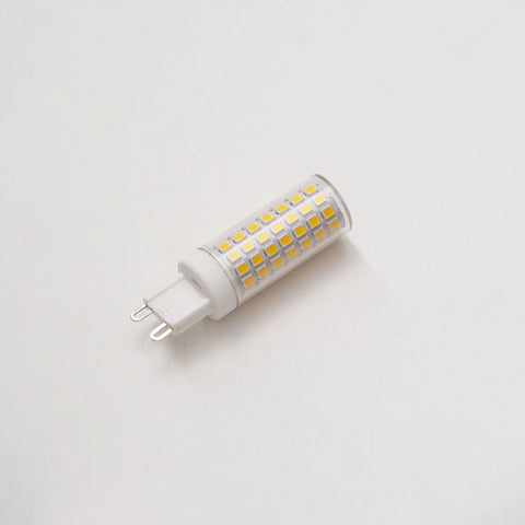 LED light bulb on a light gray background