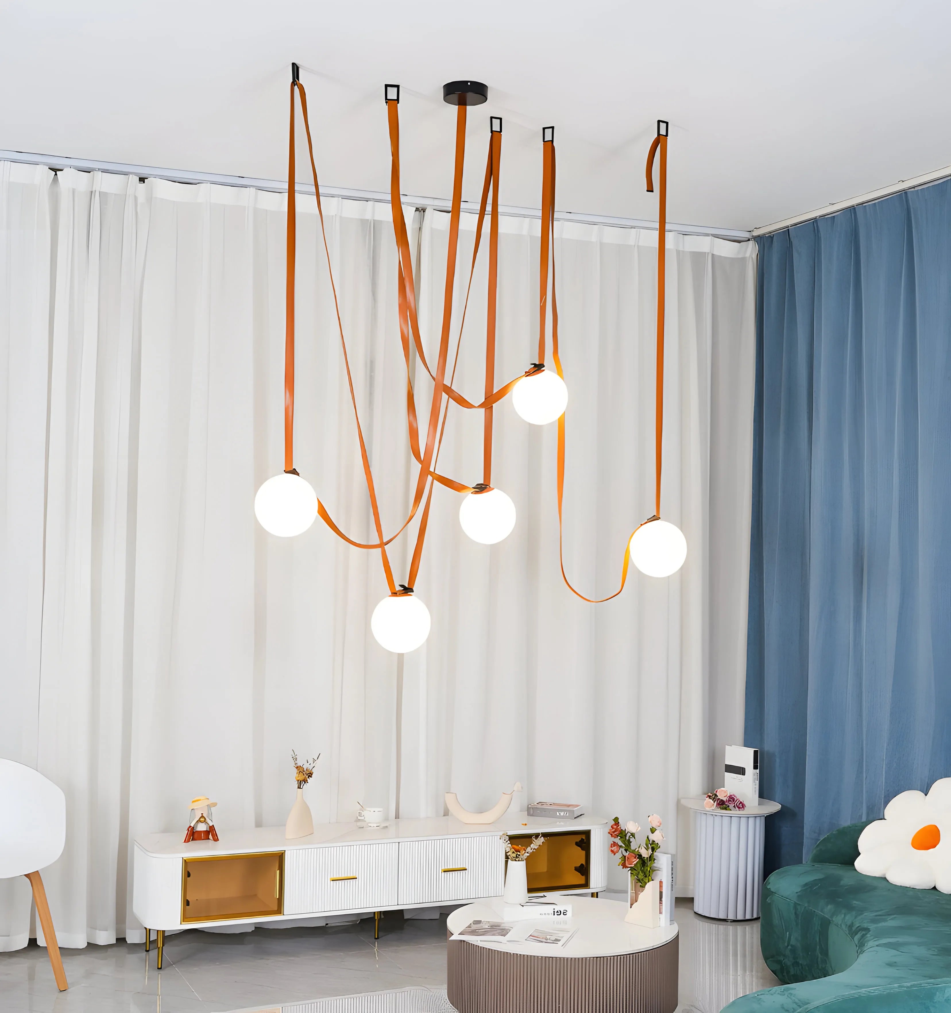 MULTIPLE BELT ART PENDANT LIGHT