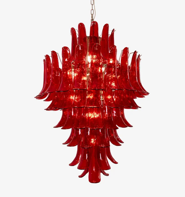 MURANO CRIMSON CASCADE CHANDELIER