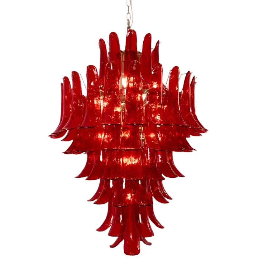 MURANO CRIMSON CASCADE CHANDELIER