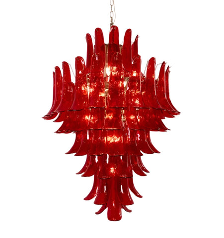 MURANO CRIMSON CASCADE CHANDELIER