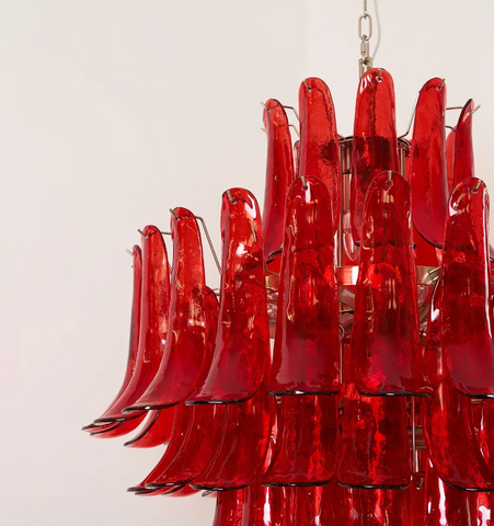 MURANO CRIMSON CASCADE CHANDELIER
