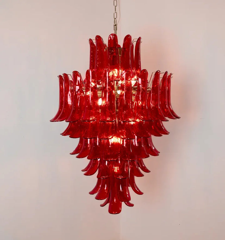 MURANO CRIMSON CASCADE CHANDELIER