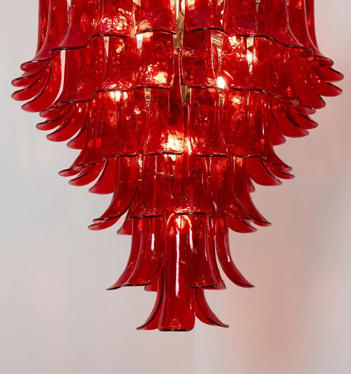 MURANO CRIMSON CASCADE CHANDELIER