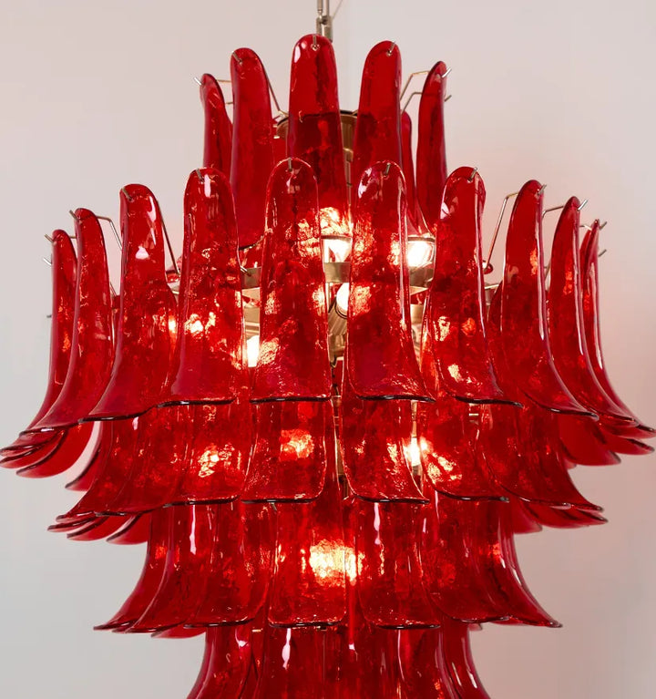 MURANO CRIMSON CASCADE CHANDELIER