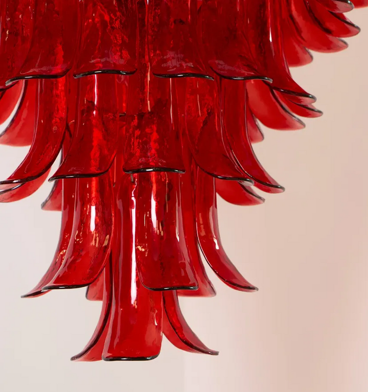 MURANO CRIMSON CASCADE CHANDELIER