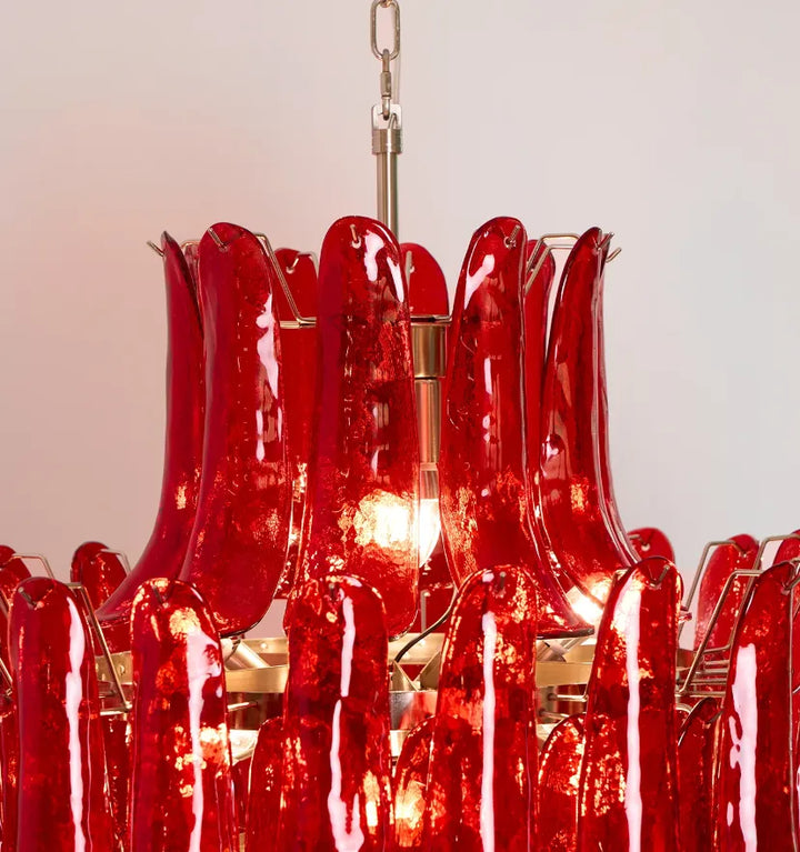 MURANO CRIMSON CASCADE CHANDELIER