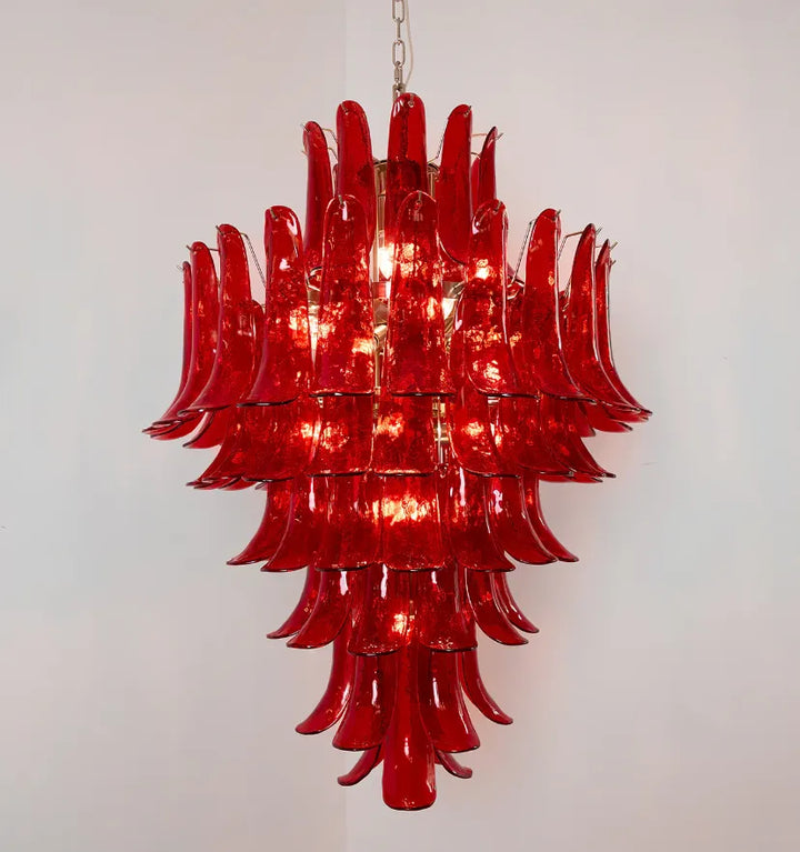 MURANO CRIMSON CASCADE CHANDELIER