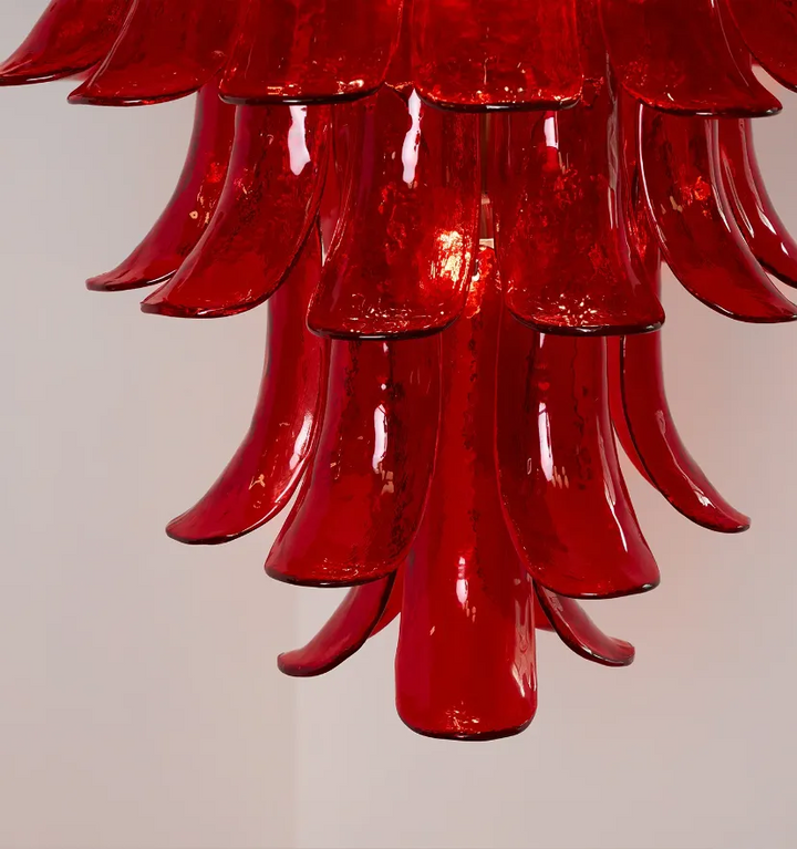 MURANO CRIMSON CASCADE CHANDELIER