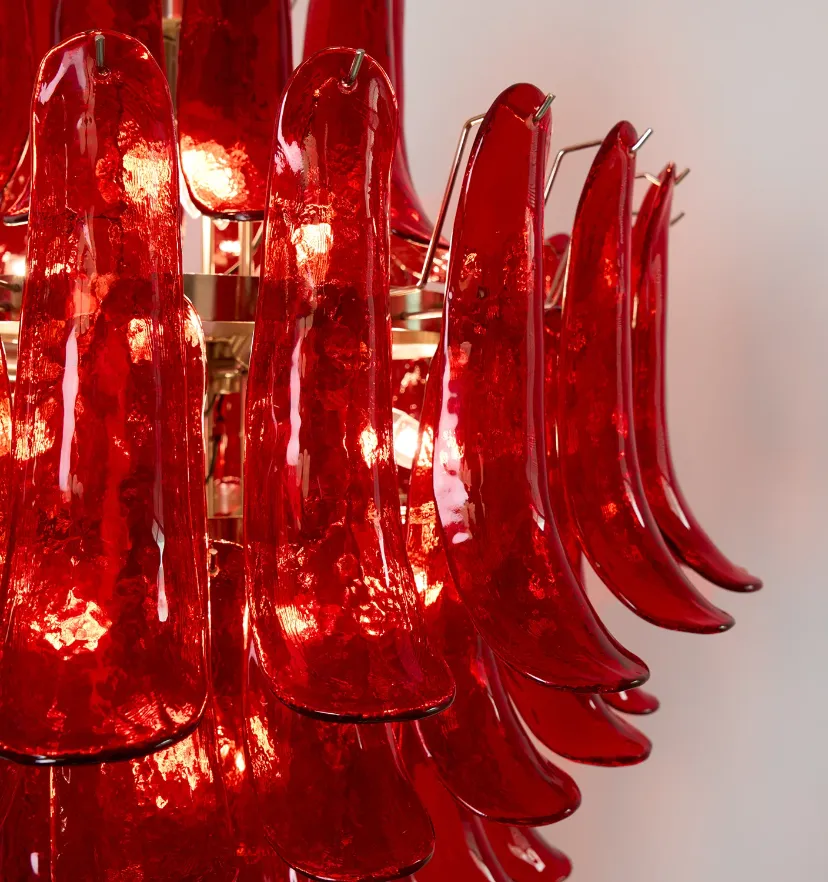 MURANO CRIMSON CASCADE CHANDELIER