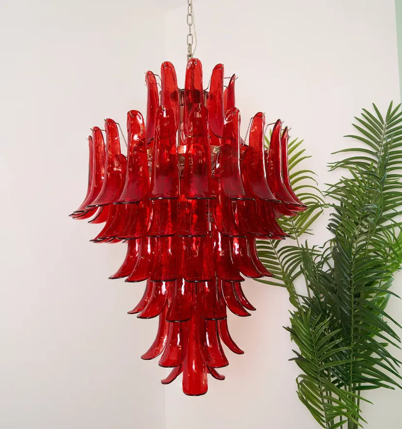 MURANO CRIMSON CASCADE CHANDELIER