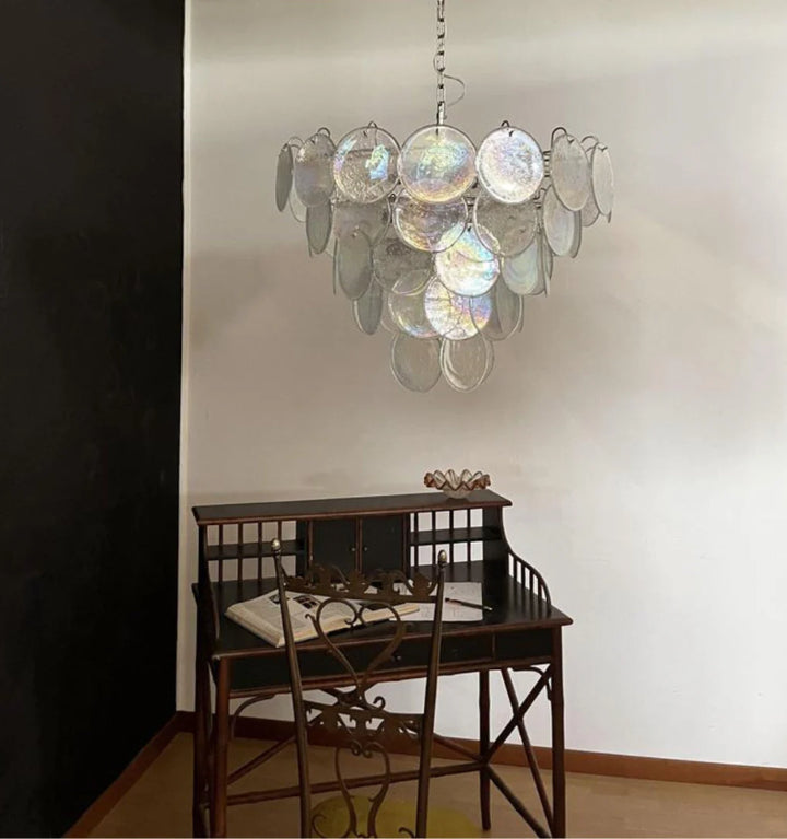 MURANO DISC IRIDESCENT CHANDELIER