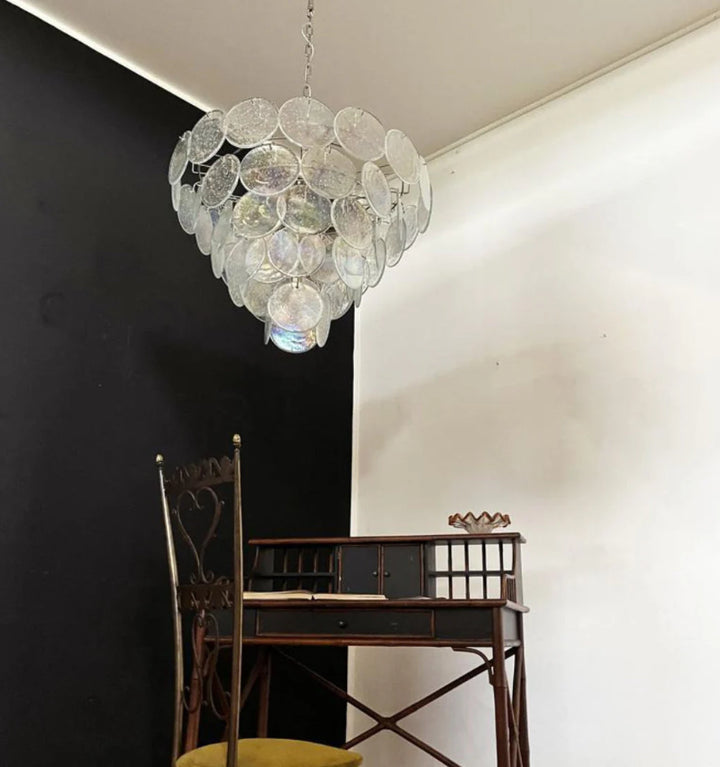 MURANO DISC IRIDESCENT CHANDELIER