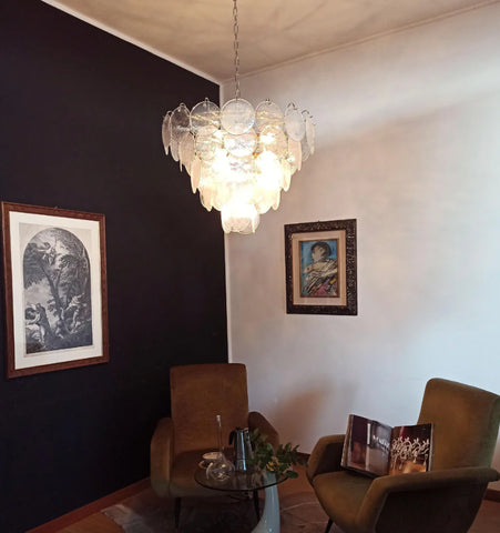 MURANO DISC IRIDESCENT CHANDELIER