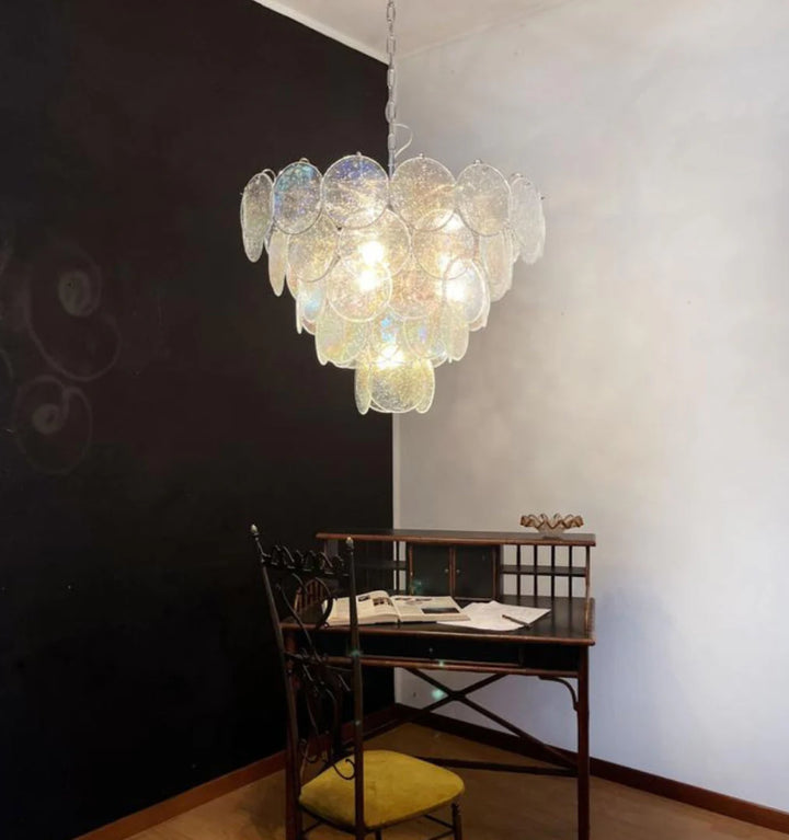 MURANO DISC IRIDESCENT CHANDELIER